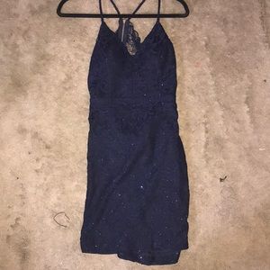 Navy Blue Sparkly Mini Dress